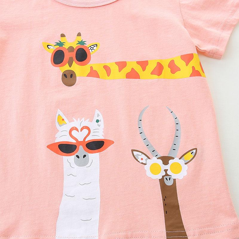 Little Maven Children's Clothing Summer Tops New Cute Kids Clothes Toddler Girls Tees Cartoon Animals T Shirts Cotton