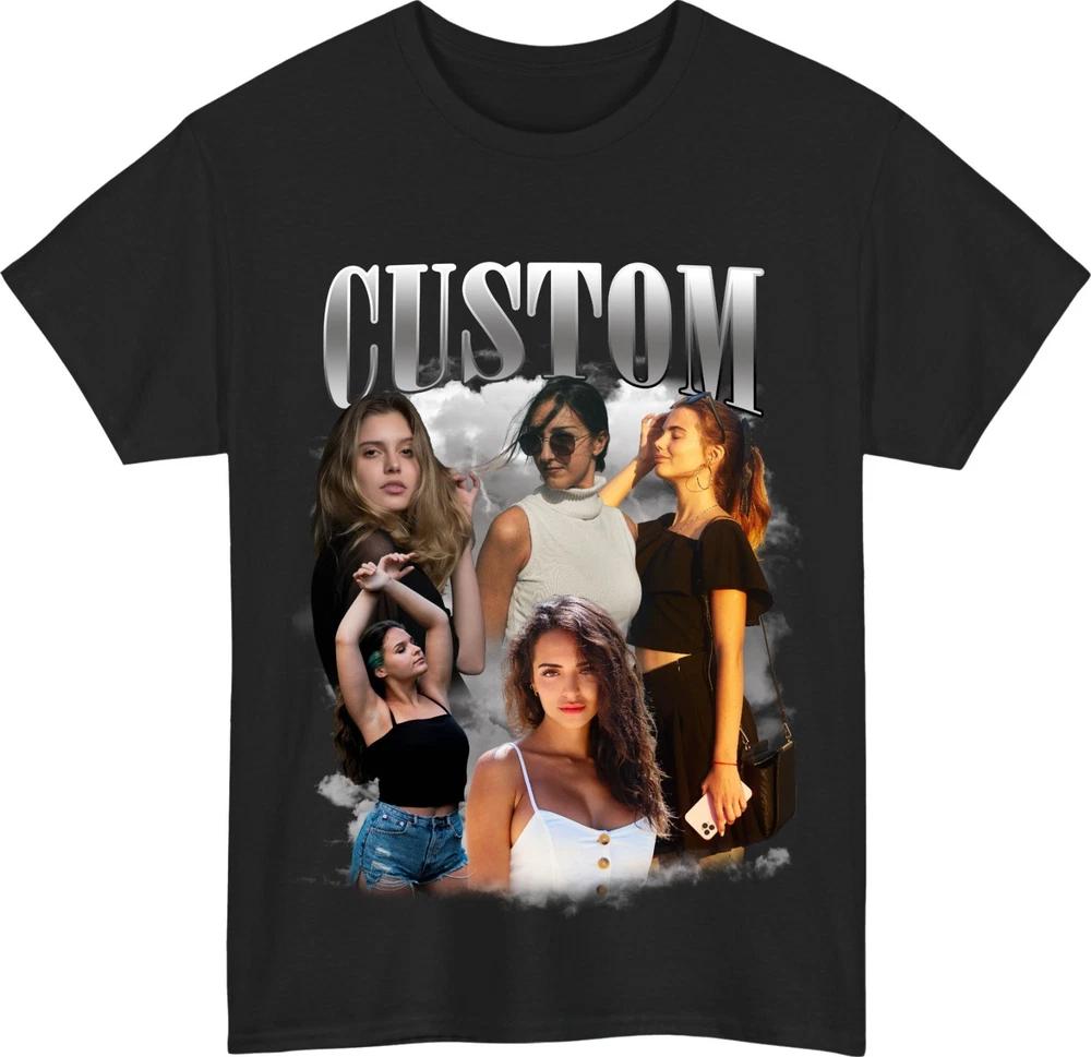 Personalised Bootleg TShirt Custom Name And Photos Birthday Party Gift Tee Top
