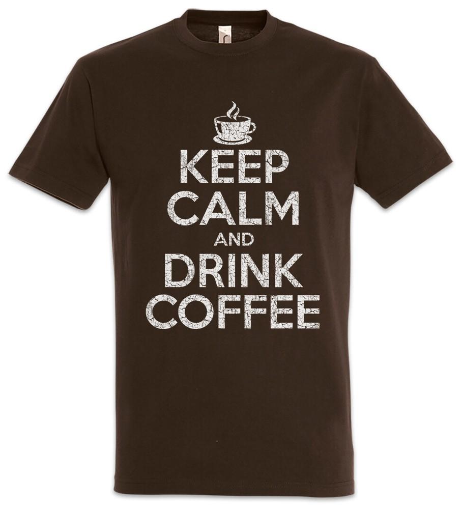 Keep Calm And Drink Coffee T-Shirt Caffeine Fun Geek Nerd Science Scientist