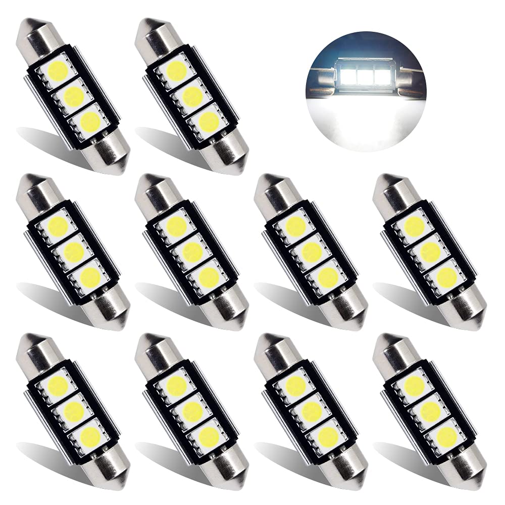 T10 Built-in Decoding Canbus No Error Free, 12V Car T10 White T10×36mm 10 pieces