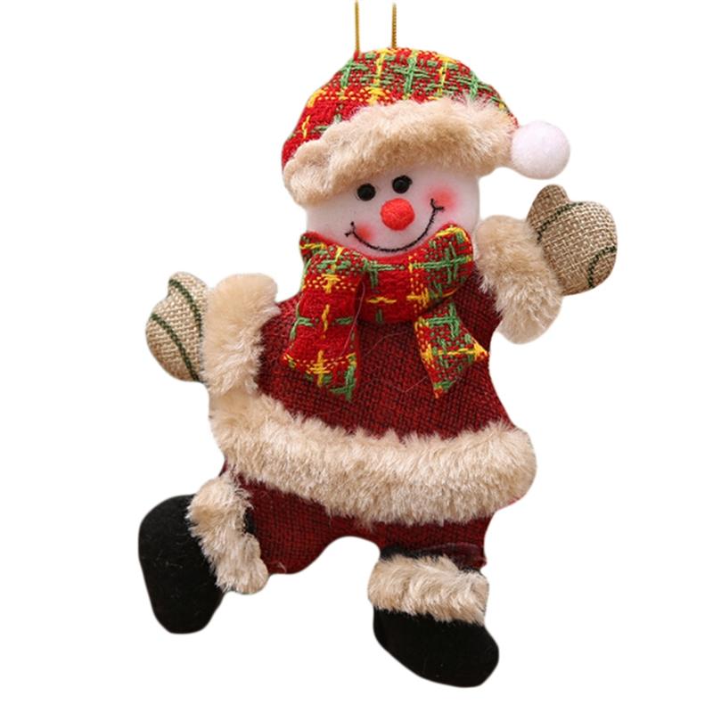 Merry Christmas Ornaments Doll Hanging Ornaments Cute Plush Doll Santa Claus Snowman Pendant Xmas Tree Diy Decoration