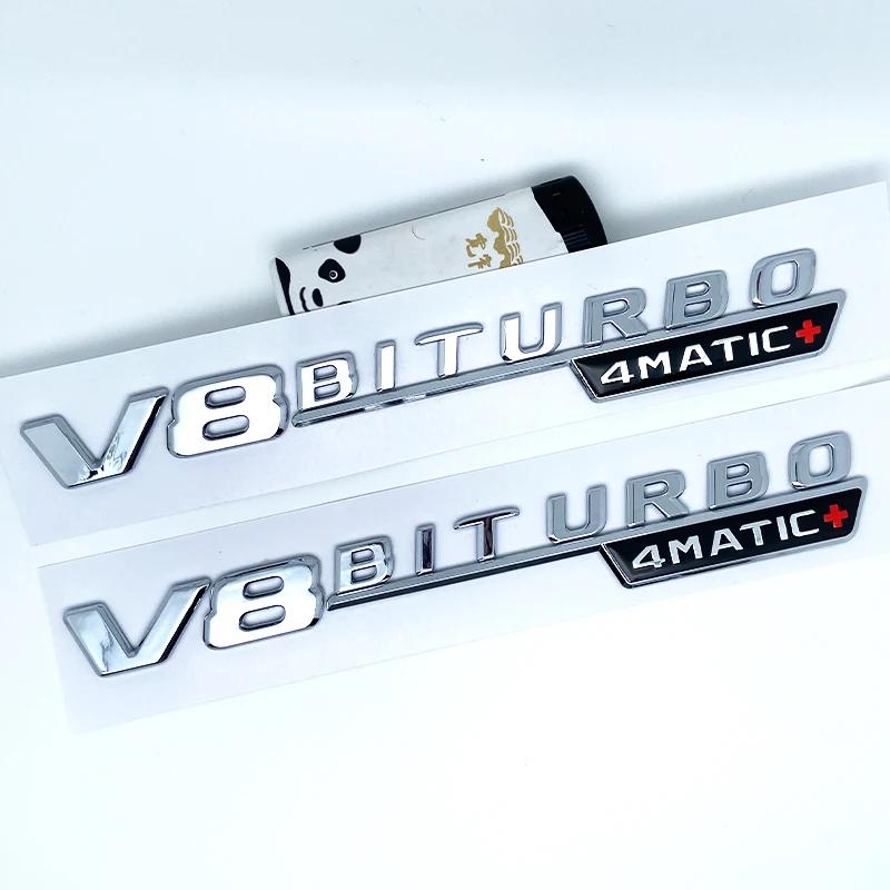 3D Flat Fo Turbo BITURBO V8 BITURBO 4MATIC 4MATIC+ V8 V12 BITURBO Plus Emblem for Benz GT Car Fender Side Sticker