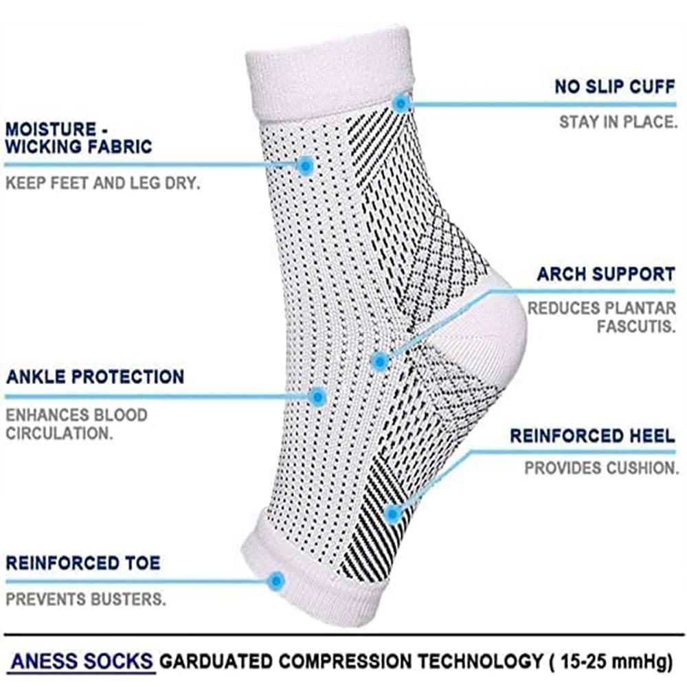 1Pair Neuropathy Socks Ankle Brace Compression Socks For Pain Relief Plantar Fasciitis Ankle Sleeves For Swelling