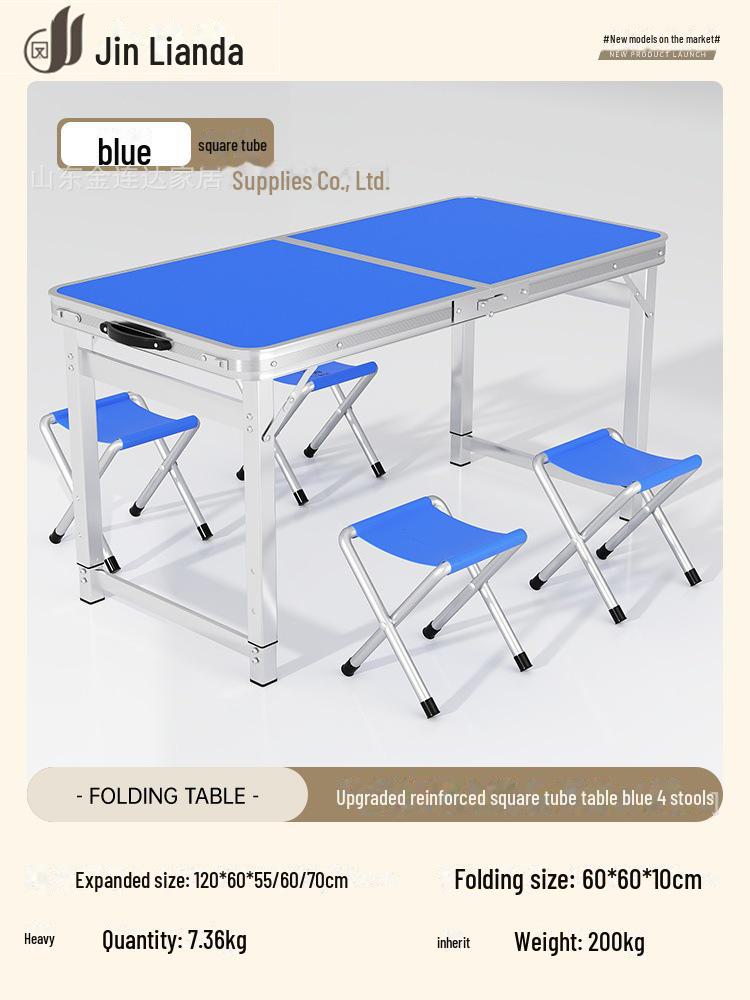 Přenosný multifunkční hliníkový skládací stůl pro stolování a venkovní použití