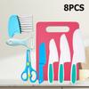 9PCS Kids Cooking Cutter Knife Set Plastic Fruit Knives DIY Toddlers Kid Safe Peeler Knife Cutting Boards Kitchen Accessories