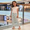 2026 European Summer Girls' Floral Knit Flare Leggings