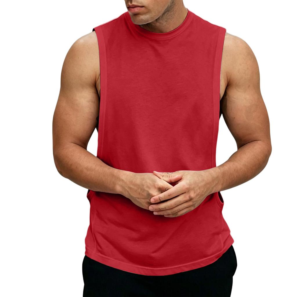 Men's Sleeveless Athletic Tank Top Muscle Shirt Gym Fitness Breathable Stretch Quick Dry Sports Vest for Summer Training
