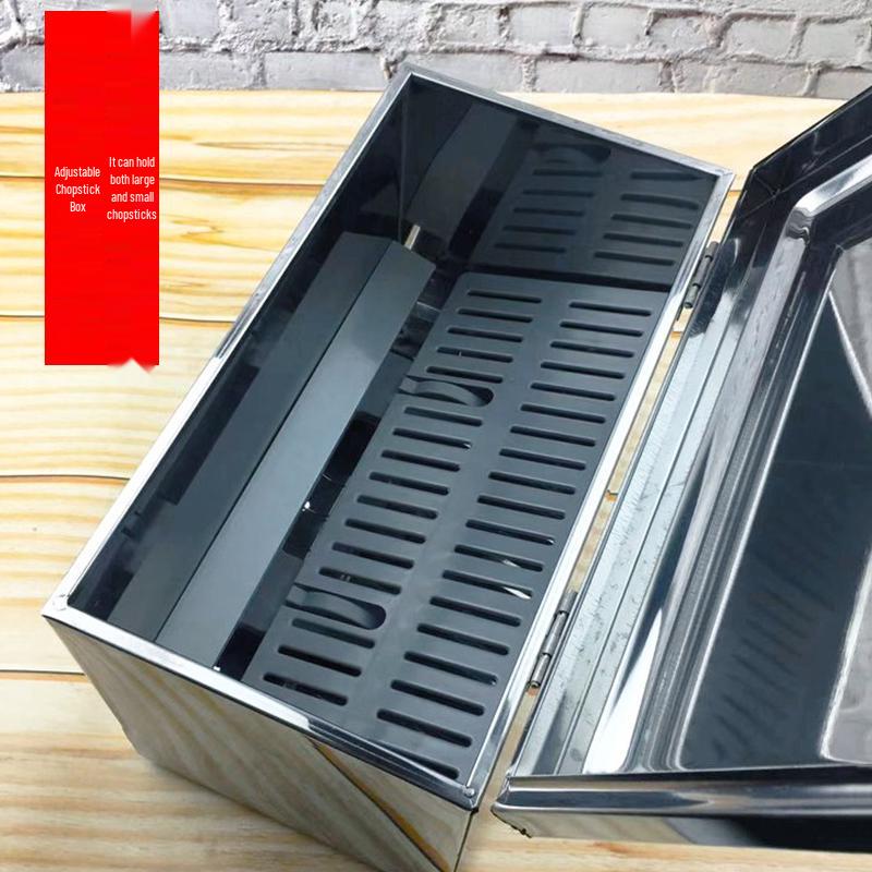 Stainless Steel Commercial Chopstick Holder with Lid