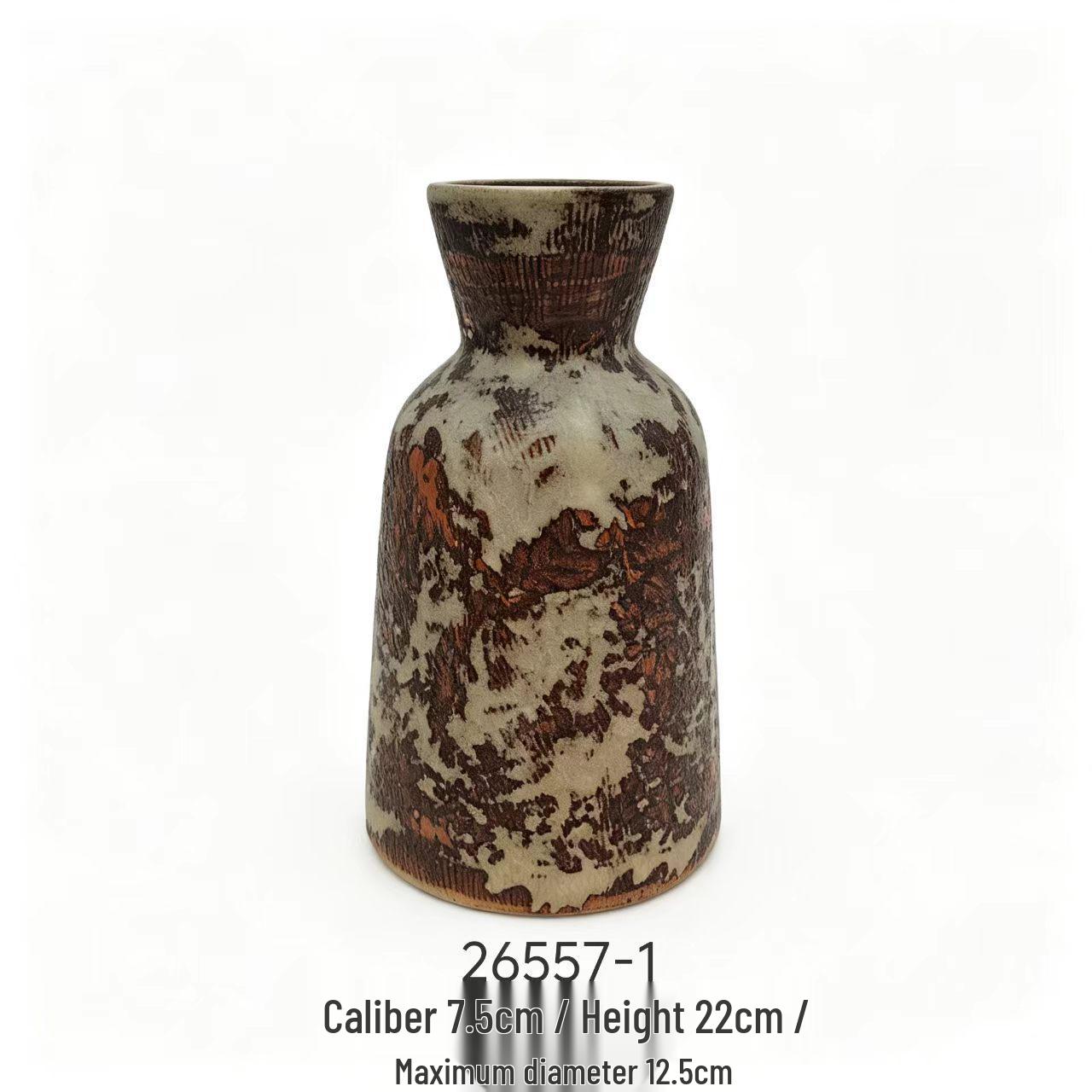 Retro Wabi-Sabi Ceramic Vase for Living Room or Tea Room