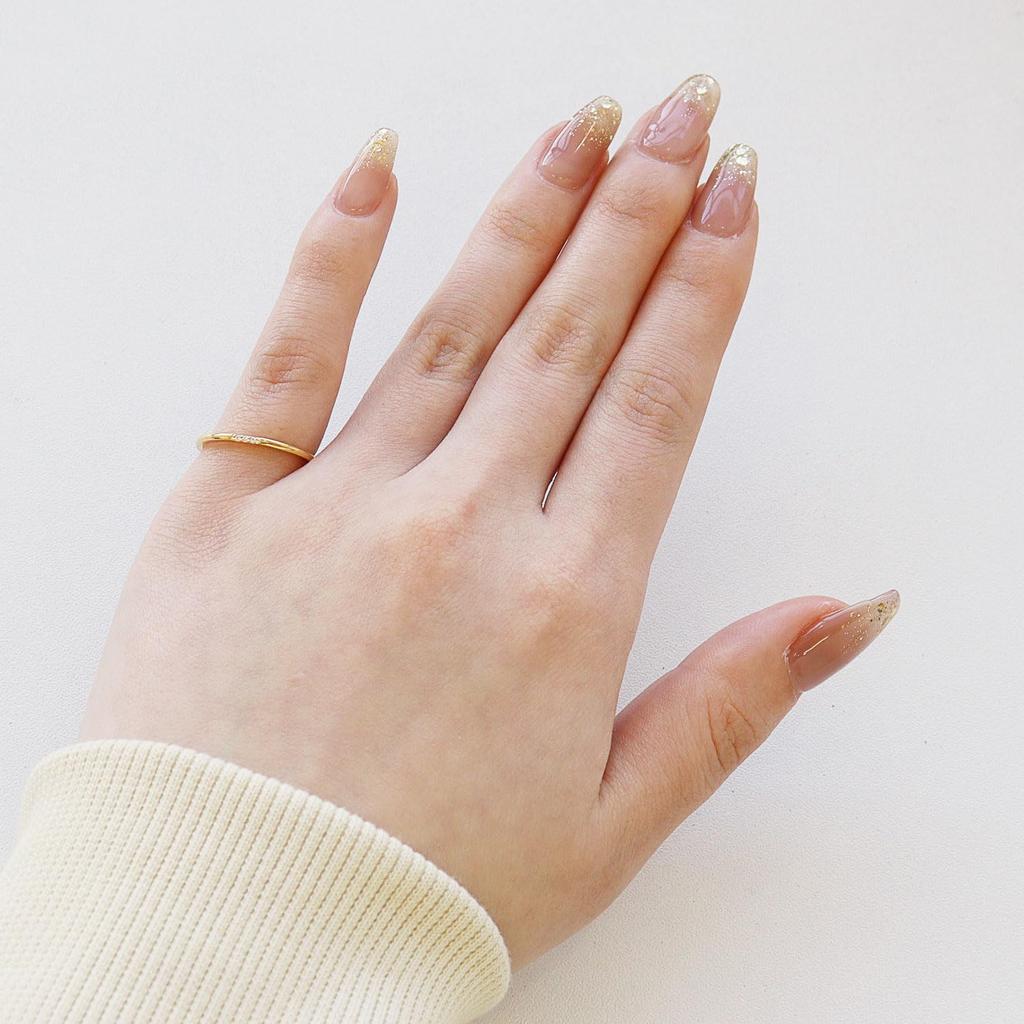 Lala Christie Women's Pinky Ring, Silver 925, Yellow Gold, and Cubic Zirconia, Size 3