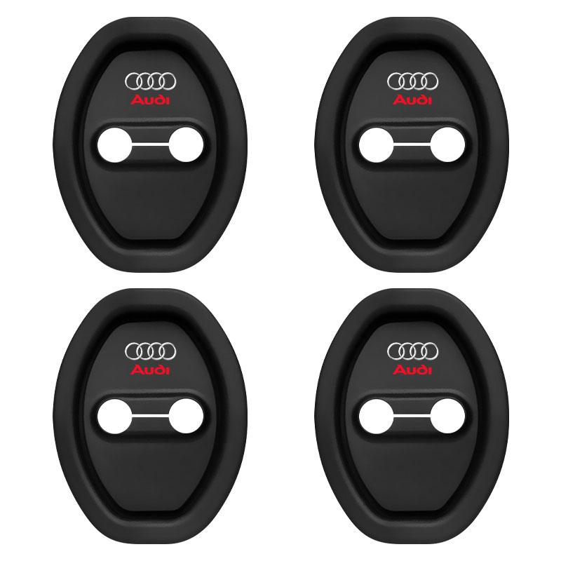 4ks Kryt zámku dveří auta s LOGEM Audi Silikonový chránič Auto příslušenství Pro Audi Q1 Q4 Q5 Q6 Q7 Q8 RS4 S6 B8 Quattro TT Ozdobte A1 A2 A3 A4 A5 A6 A7 A8