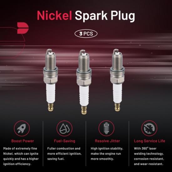 Set Of 3 Spark Plugs 4339 For Can-Am Commander Defender Maverick Outlander