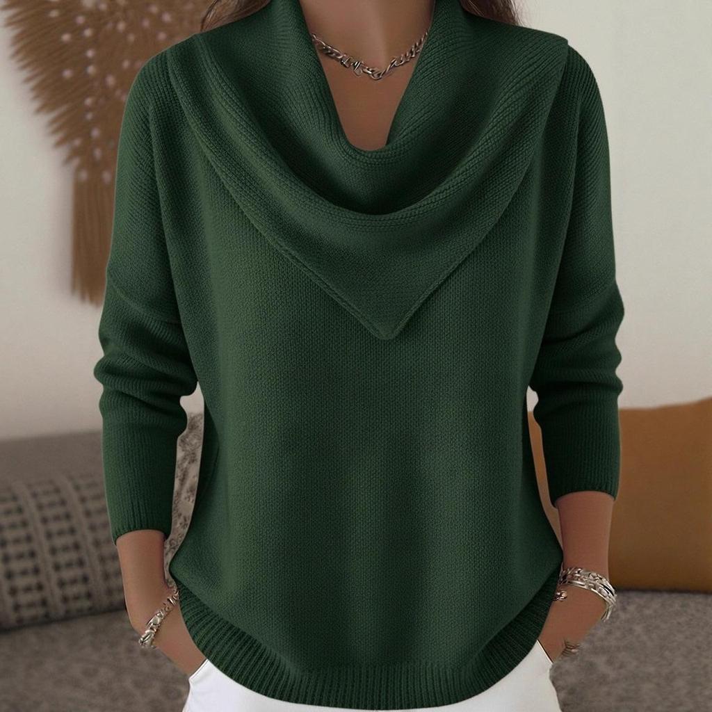 Pull Haut Manches Longues Couleur Unie Automne/Hiver 2025 pour Femme