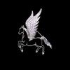 Exquisite Luxury Shiny Micro-inlay Zircon Hollowed-out Galloping Pegasus Brooch for Men Women Dream As A Horse Jewelry Pin Gift