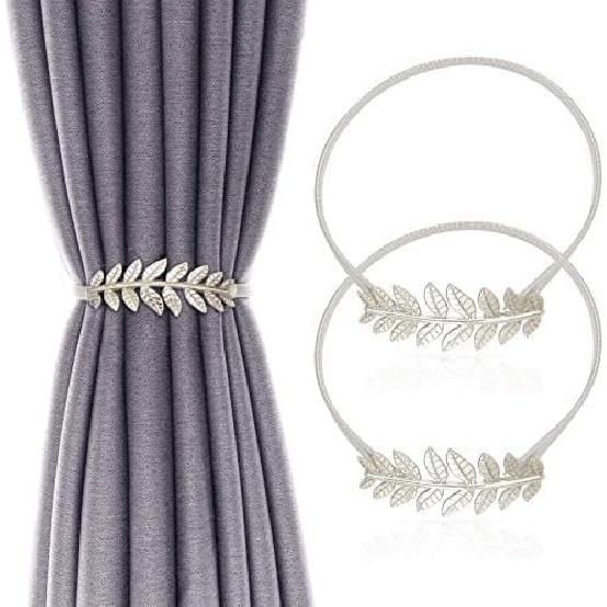 Curtain Tiebacks Aluminum Alloy Spring Design Curtain Ties Carving Design Curtain Holdback Curtain Holders for Drapes Thin or Thick Curtain Modern