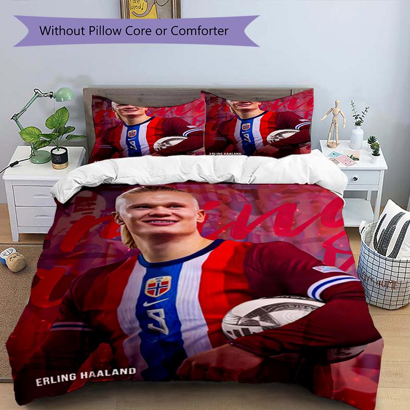3pcs Haaland9 Design Cover Set - HD Printed Bedding with 1 Cover and 2 Pillowcases - Perfect for Home and Dorm Decor