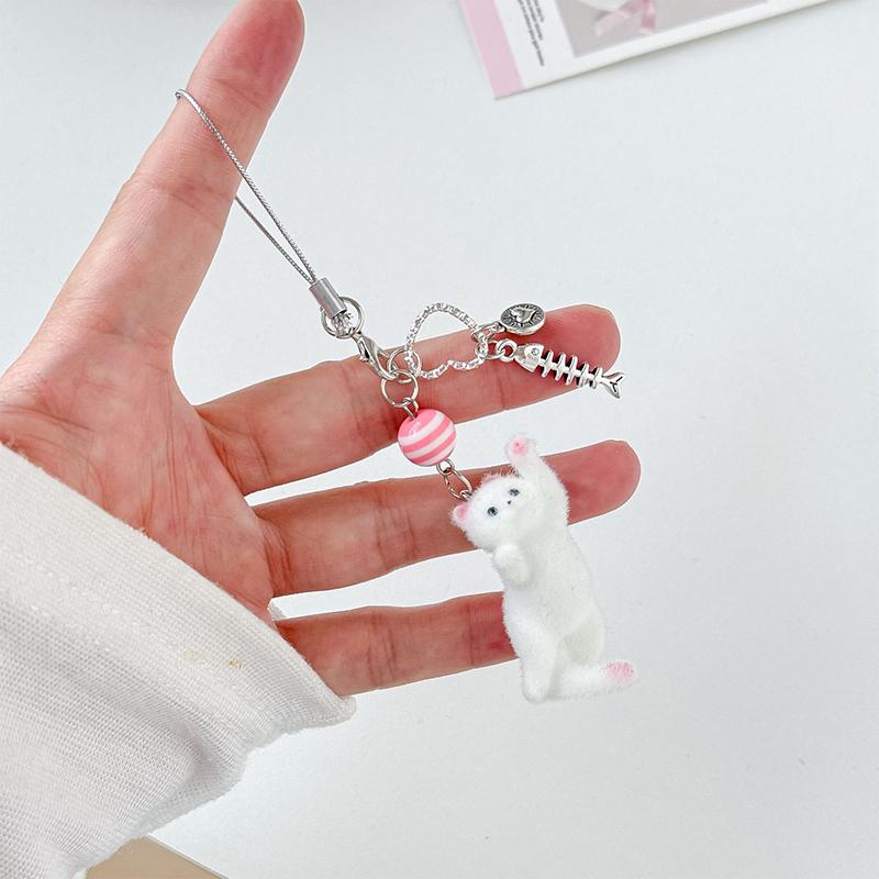 

Брелок для ключей Flocking Kitten Furry Cat Phone Chain Remesh Charm Keyring Jewelry Anti Lost Lanyard Bag Decor A2