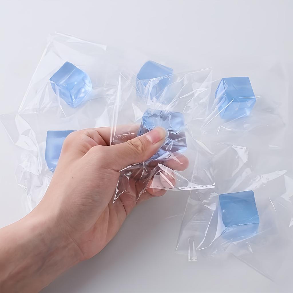 Cute Ice Cube Squishy Squeeze Toys Release Stress Transparent Small Ice Block Fidget Toy Mini Squeezing Toy Christmas Gifts