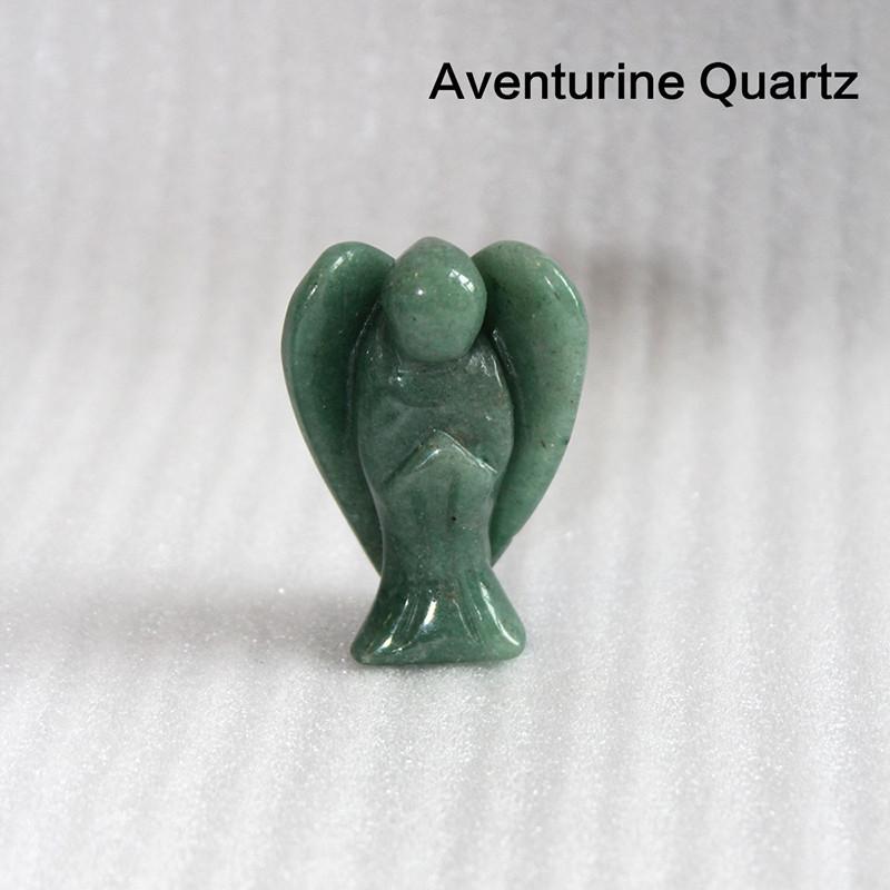 Křišťálová vyřezávaná figurka anděla strážného kapesní kámen léčení řemeslo 15" soška