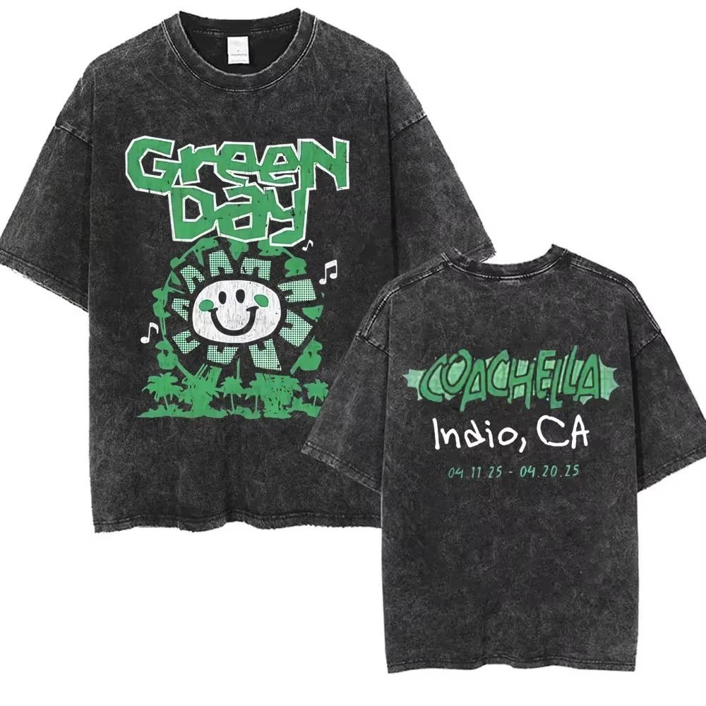 New Arrival Mens Clothes Tee Shirt Homme Graphic TShirts Men Tshirt for Men Ropa Hombre Washed Vintage Punk Band Green Day