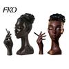 Home Decor Incense Burner Holder, Black Woman Head Sculpture, Multifunctional Desk Handcrafted Aromatherapy Suitable for Bedroom and