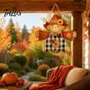 Rustikales Ernte-Wandbild Herbst Holz-Hängeschild, Herbst-Vogelscheuche & Kürbis Ahornblatt Türschild-Hänger, Thanksgiving Vorderseiten-Dekoration, Bauernhaus Saisonale