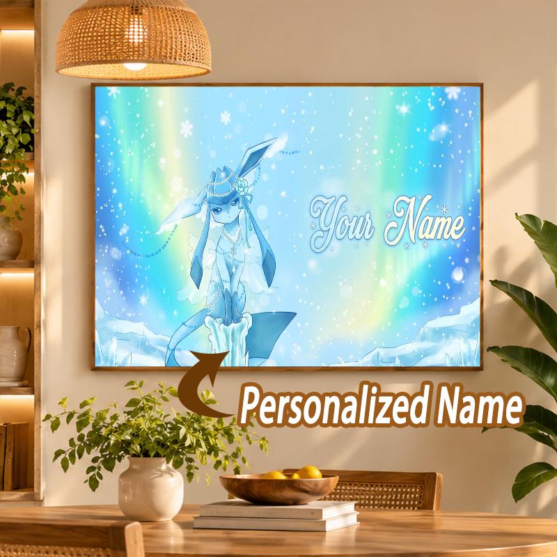 Glaceon Custom Name Diamond Painting Personalized 5D Full Drill DIY Diamond Art Home Decor