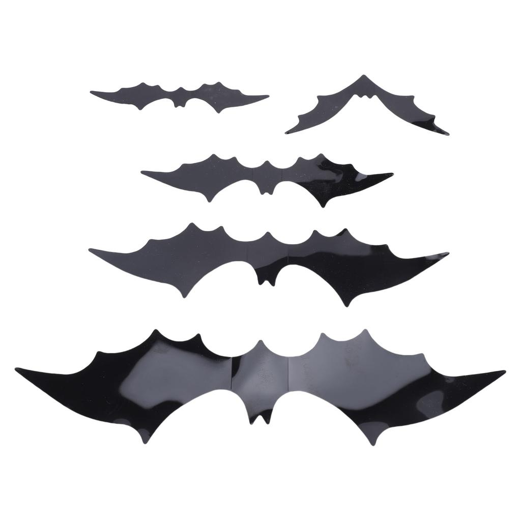 140 Pcs Bats Wall Decor Spooky Black 3D Bat Stickers with Backing Sheets for Home Party