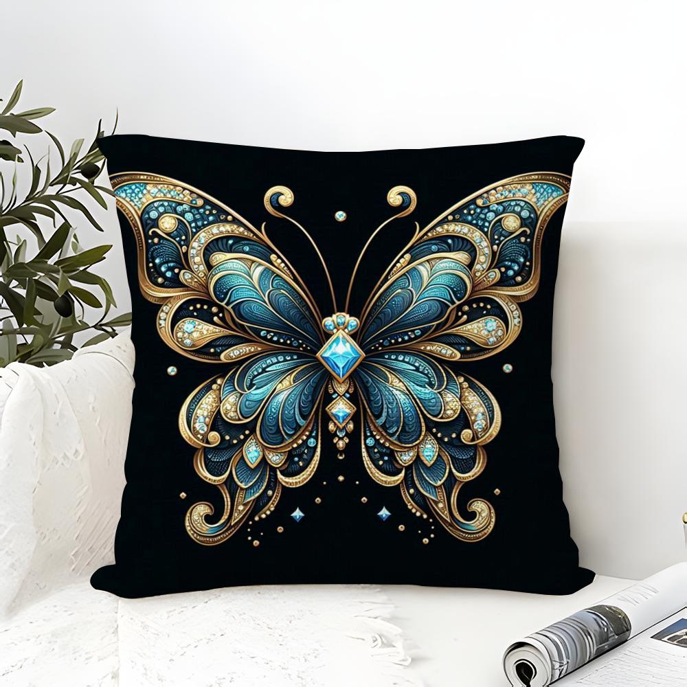Beautiful Colorful Butterfly Decorative Prints Pillow Case Linen Pillow Case Sofa Home Decor Cushion Cover Cushion Cove