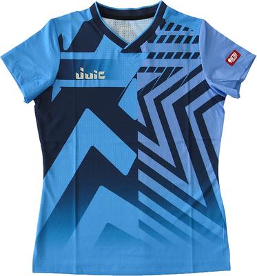Juwick Table Tennis Game Shirt, JTTA Certified, Lightweight, Moisture-Wicking, Quick-Drying, Form S, Navy Blue, L, 5681
