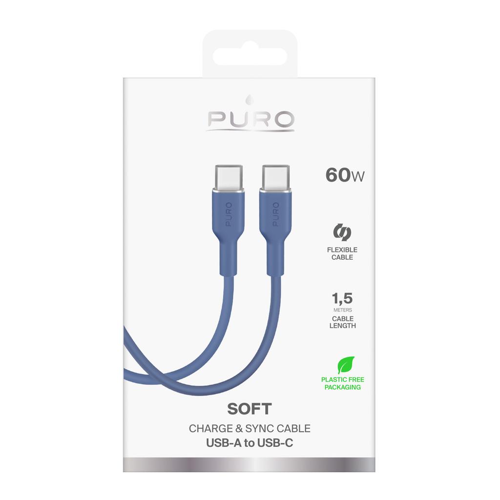 USB-C 60W 1.5m Flexible Cable Icon - Blue