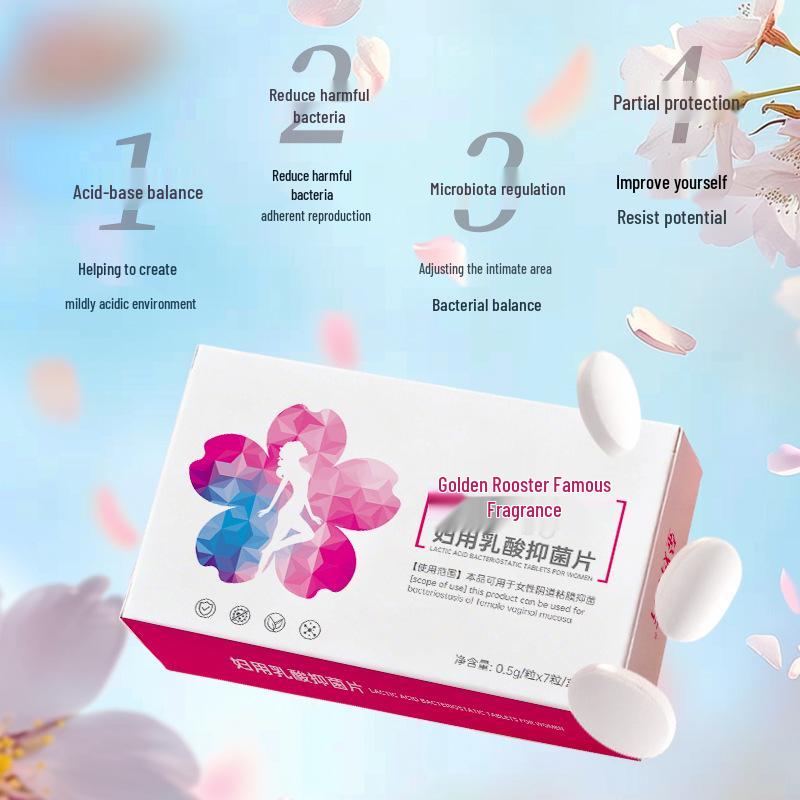 Golden Rooster Mingfang Women's Intimate Lactic Acid Antibacterial Tablets for Moisturizing Gynecological Care