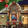 Christmas Jesus Ornaments Religious Acrylic Xmas Tree Hanging Ornaments Christian Keepsake Gift for Home Garden Wall Decor