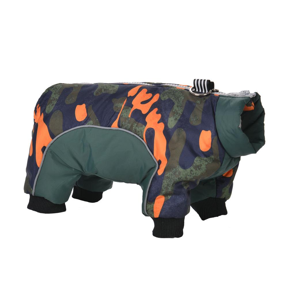 Camouflage Fleece-Lined Dog Coat: Warm, Thickened, Four-Legged Design for Autumn & Winter