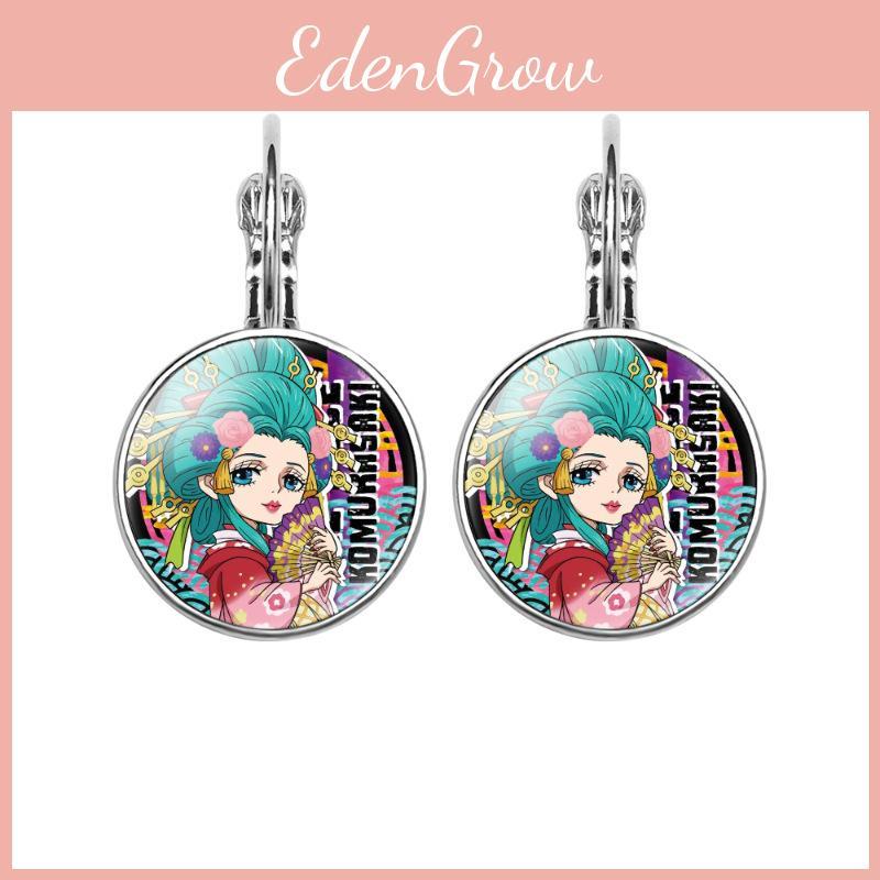 Stylish One Piece Anime Sanji Gemstone Earrings Fashion Metal Ear Jewelry