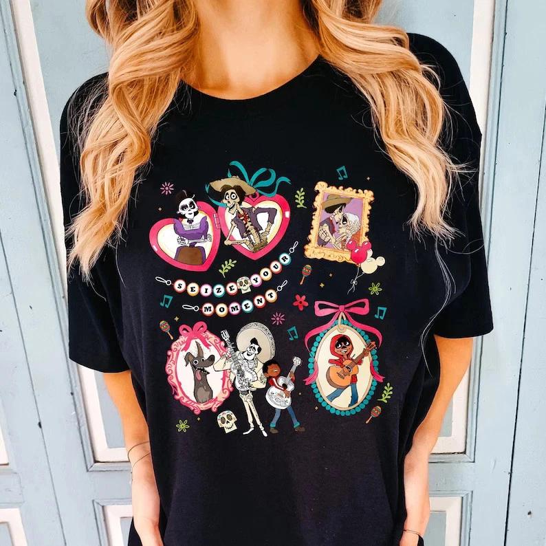 Funny Coco Movie Characters Coquette Bow T Shirt Unisex S