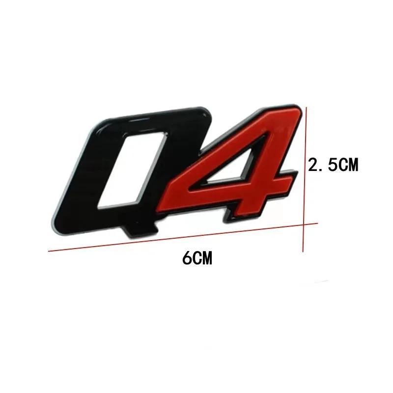 3D ABS Chrome Black Red Logo Q4 Emblem Car Trunk Decal For Q4 Stikcer Accessories