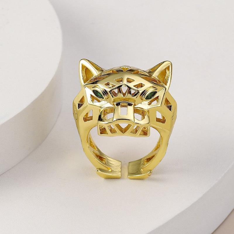 Creative Personalized 3D Animal Leopard Head Ring For Unisex Jewelry Accessories Gifts