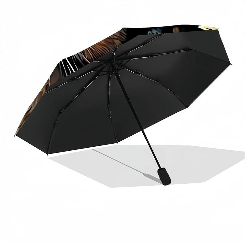 1PC Bunny Floral Automatic Folding Umbrella Portable Collapsible 8-Rib Umbrella for All Seasons, Casual Outdoor Accessory, A06
