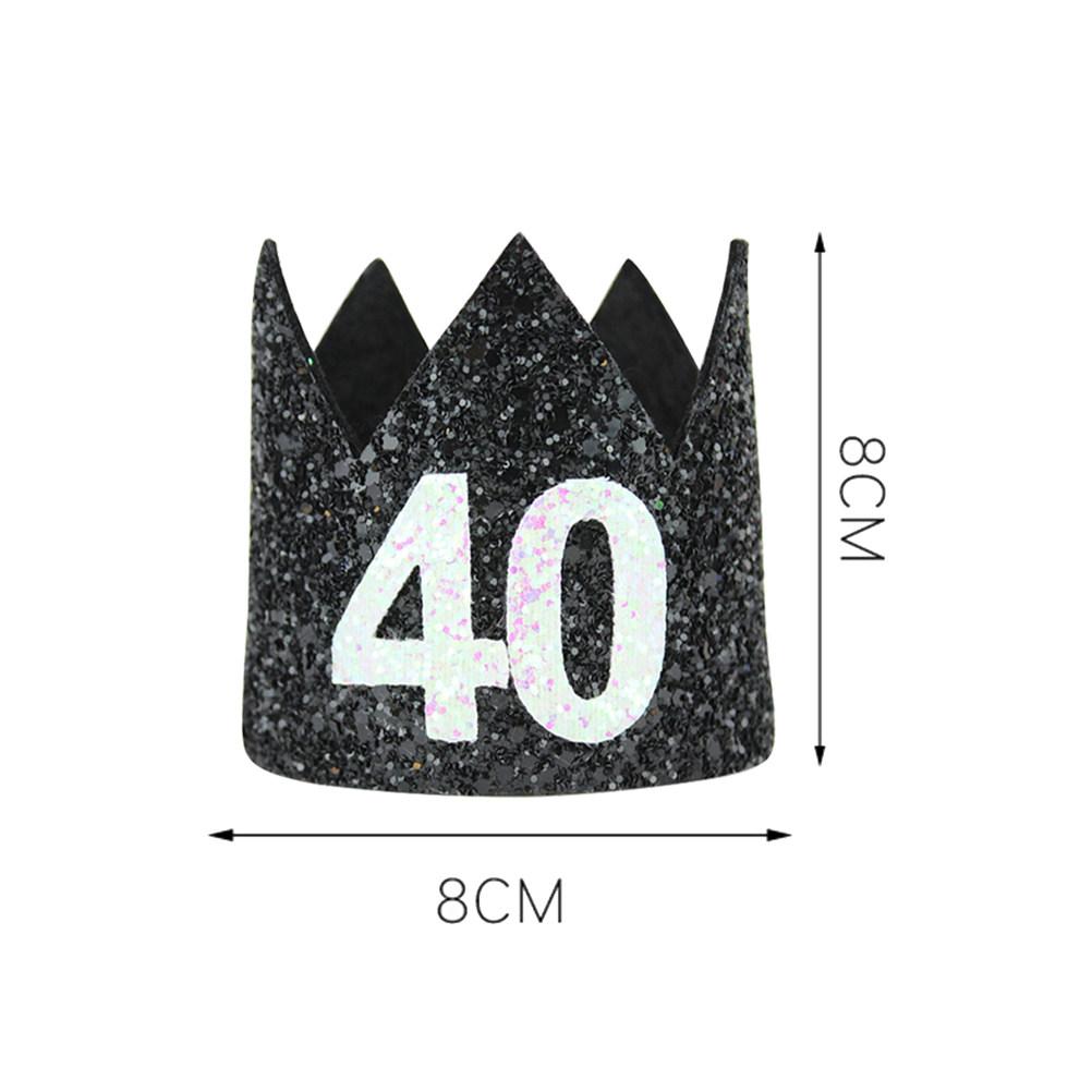 Birthday Hat Glitter Crown Design Shiny Festive Party Headwear for Adult Costume Photo Shoot Shower Celebration Prop