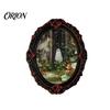 Soft Magnetic Office Whiteboard Items Retro Gothic Halloween Refrigerator Magnet, Distressed Oval Photo Frame Frige Magnets, Dark Reusable Festive