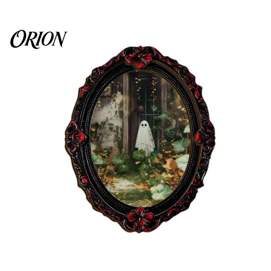 Soft Magnetic Office Whiteboard Items Retro Gothic Halloween Refrigerator Magnet, Distressed Oval Photo Frame Frige Magnets, Dark Reusable Festive