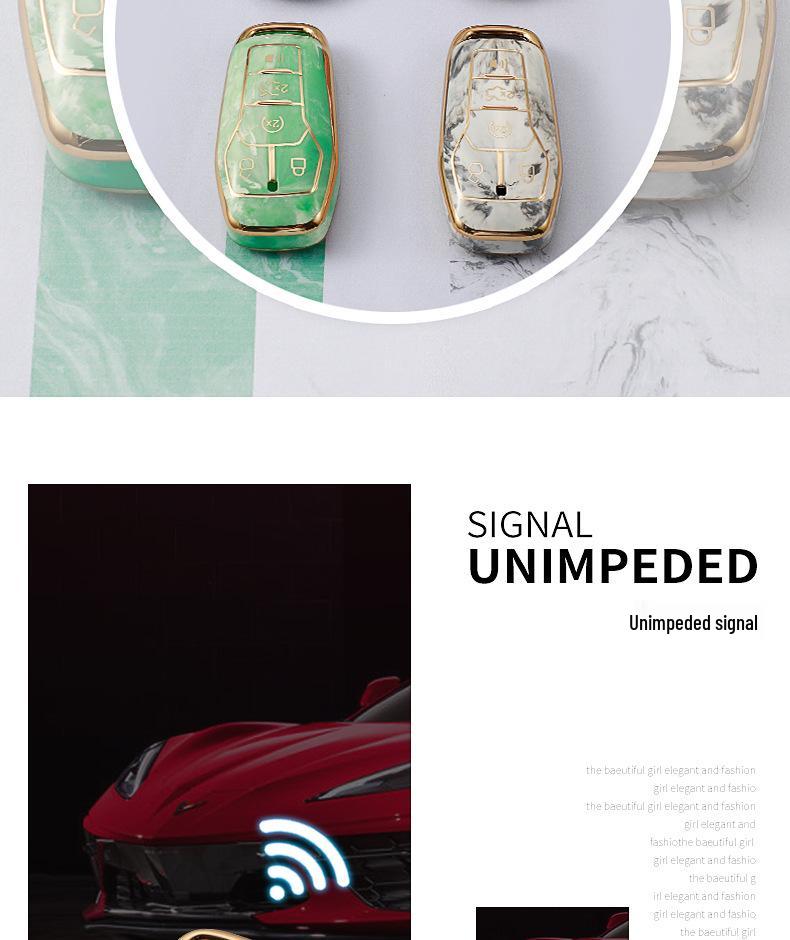 High-End Protective Key Case for Ford Taurus, F-150, Mustang, with Carabiner