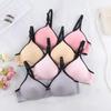 Wireless Push-Up Cotton Bra for Women - Solid Color, Two-Row Buckle, Small Cup