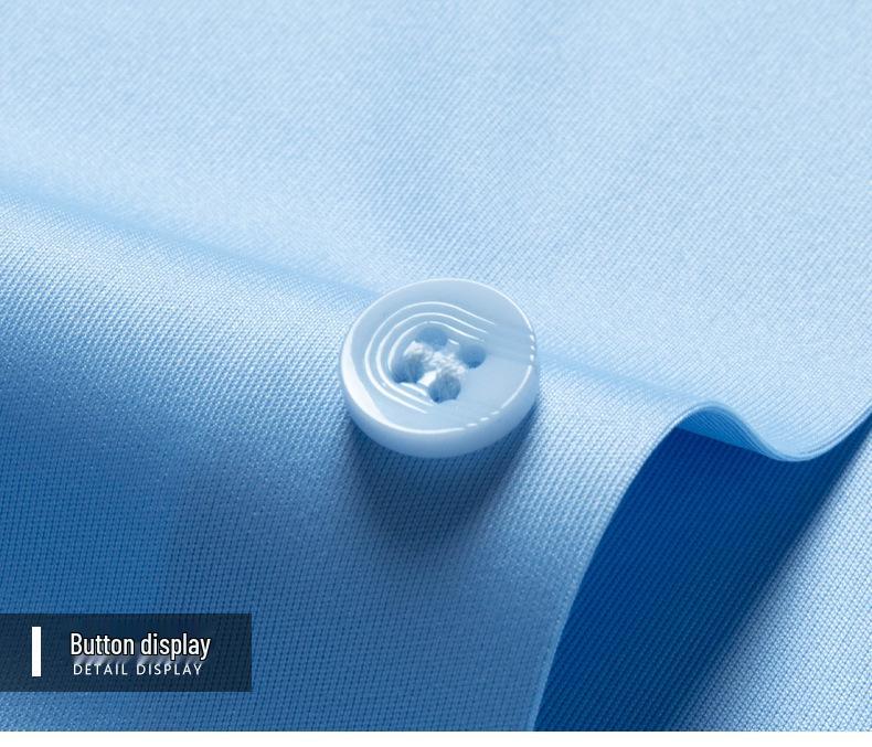 2026 Men's Seamless Ice Silk Stretch Short Sleeve Shirt - Business Casual, Non-Iron, Solid Color