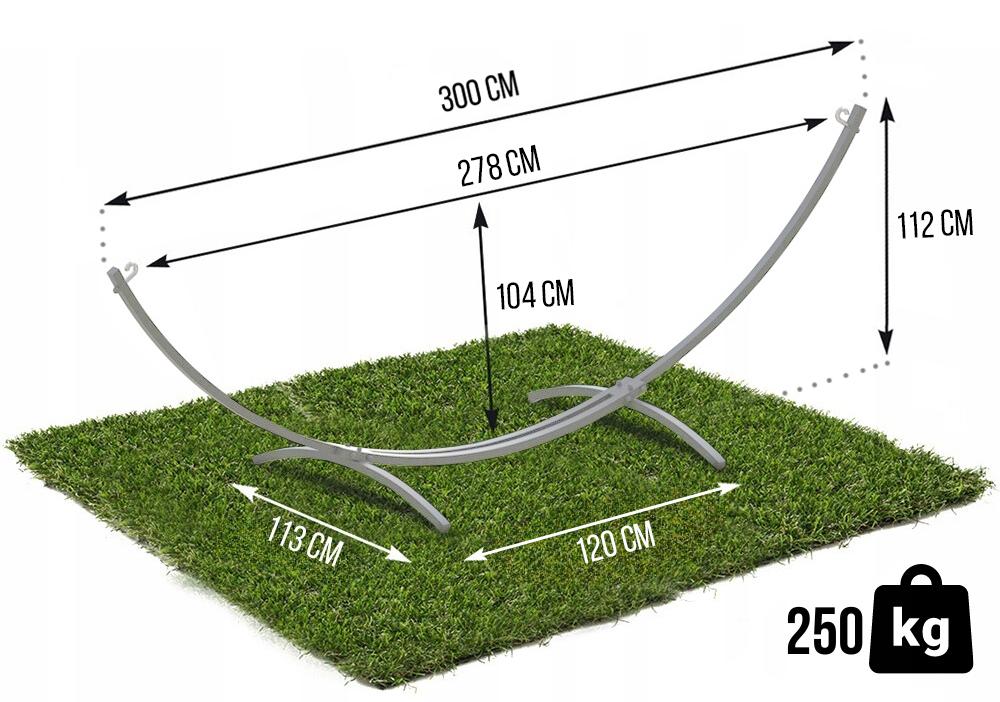 Hammock Frame, Garden Hammock Stand, Two-person, Metal, Gray, Strong, 250 Kg
