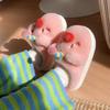 Fashion Fluffy Pink Piggy Slippers for Women Winter Indoor Anti-Skid Home Slippers Warm Ladies Room Shoes House Slides