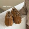 Winter new children's versatile fake split-toed girls' velvet matte leather girls' cotton shoes
