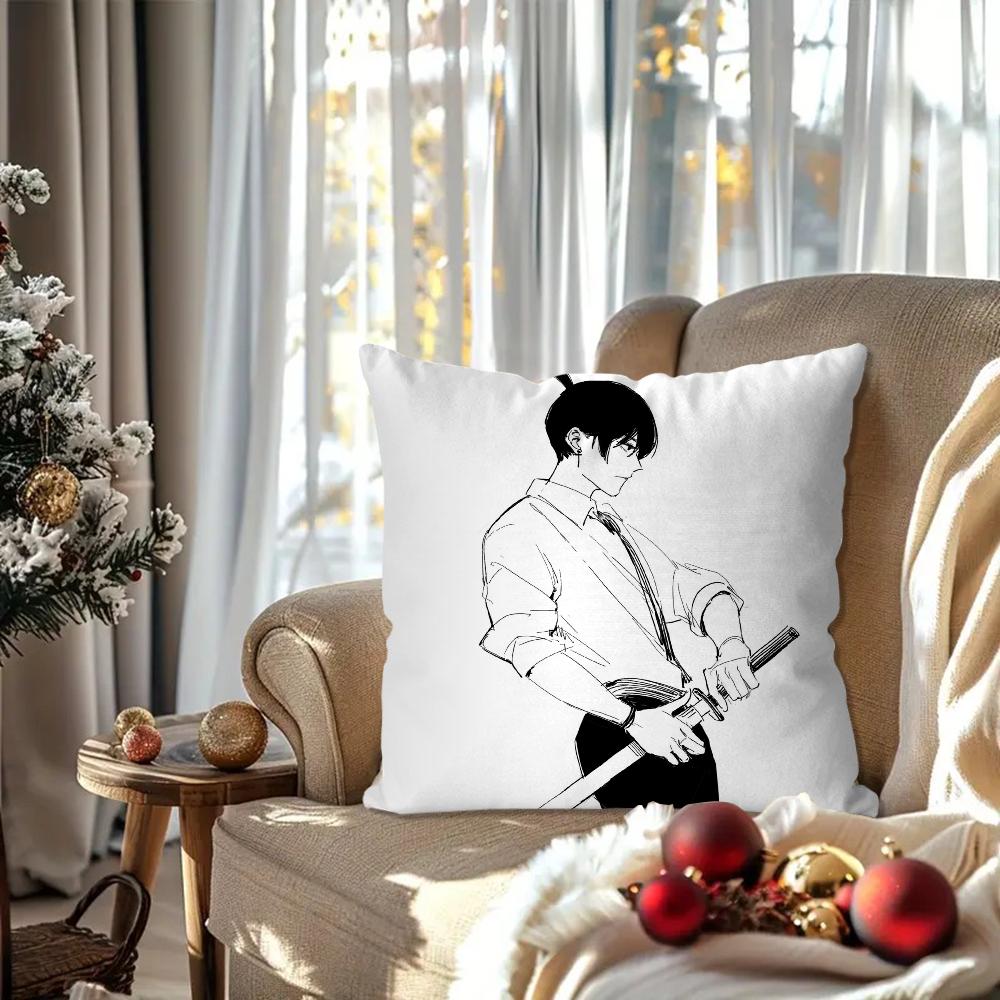 Hayakawa Aki Anime Chainsaw Man Pillow Case Square Pillow Bedroom Sofa Leisure Comfort CushionLiving Room Home Decoration 40X40