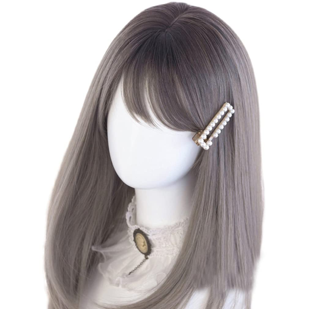 Gothic Long Gray Mori Princess Small Everyday Wig Lolita, Harajuku, Gal-style Wig, Heat-Resistant, Lolita, Hair, Girl, Dreamy, Cute, Style, Face,
